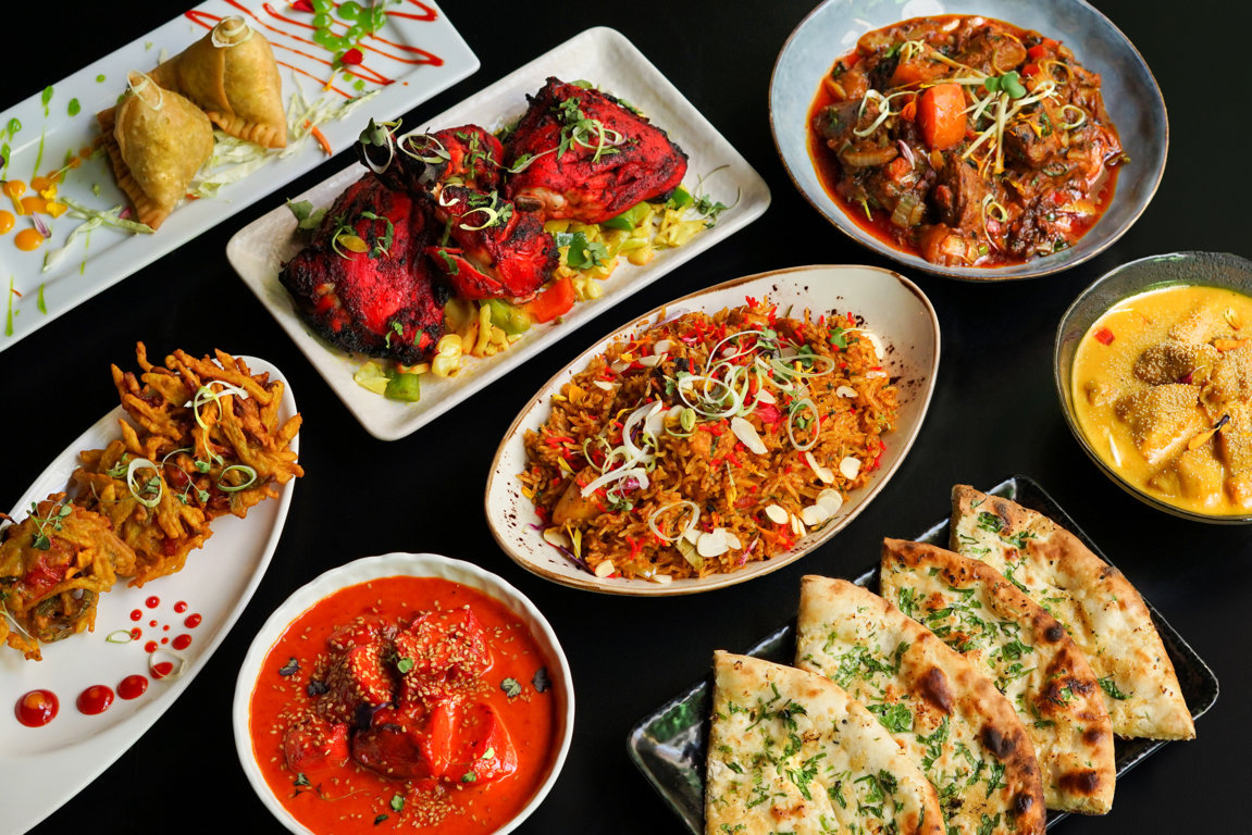 Selección de platos auténticos de la cocina del norte de la India en DOLI